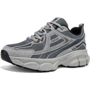 Women's Dark Grey Chunky Fashion Sneakers Mesh Breathable Casual Sports Shoes